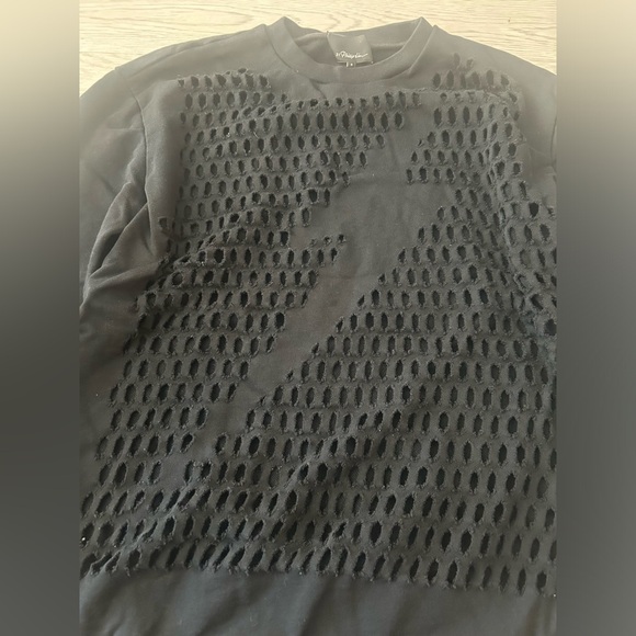 Phillip Lim Lightning Bolt Cutout Pullover Sweater Size S Black Oversized - Picture 6 of 9